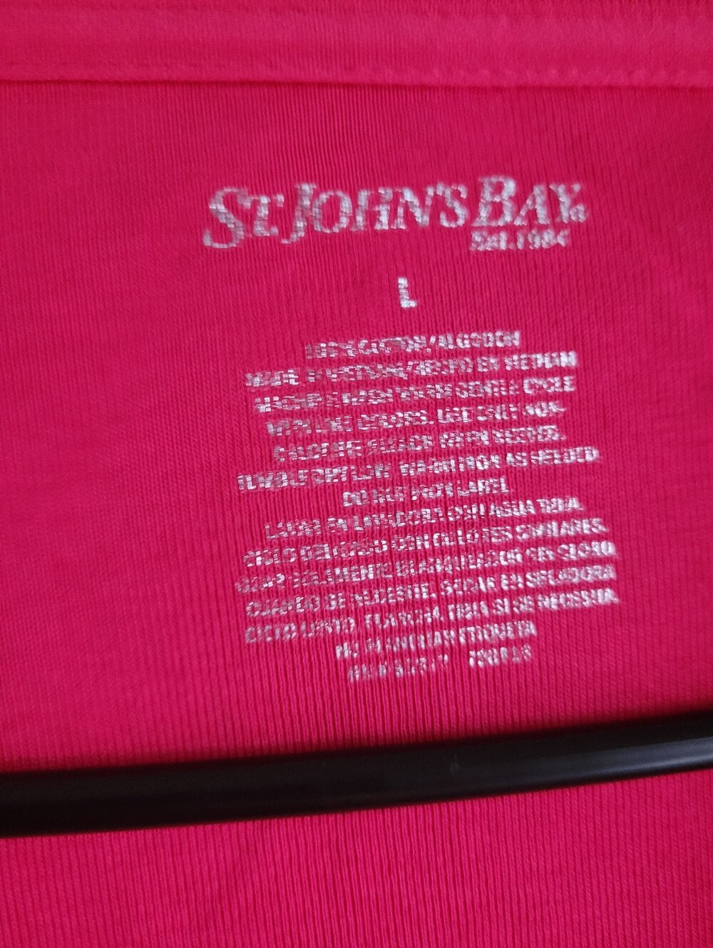 Women's V-Neck 3/4 Sleeve Top - Pink and Rust - Picture 5 of 8